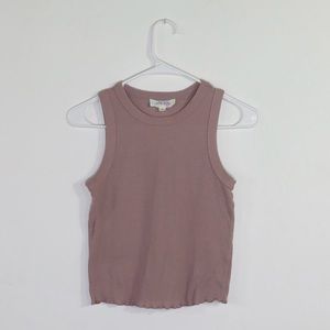 Hippie Rose Curled Hem Cropped Tank Top